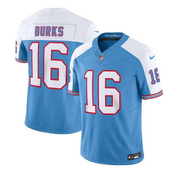 Men & Women & Youth Tennessee Titans #16 Treylon Burks Blue White 2023 F.U.S.E. Vapor Limited Throwback Jersey->tennessee titans->NFL Jersey